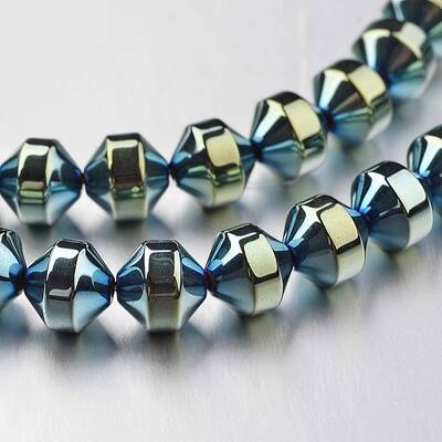Electroplate Non-magnetic Synthetic Hematite Bead Strands