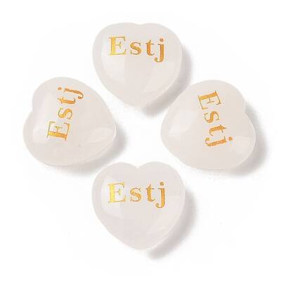 Natural Quartz Crystal Heart Engraving MBTI Figurines Statues for Home Office Desk Decorations