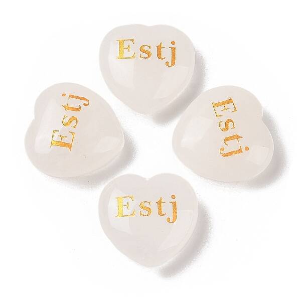 Natural Quartz Crystal Heart Engraving MBTI Figurines Statues for Home Office Desk Decorations