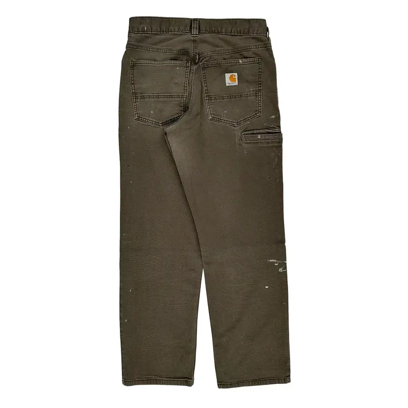 Carhartt Trousers - 30W 28L Khaki Cotton Blend