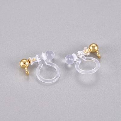 304 Stainless Steel and Plastic Clip-on Earring Findings