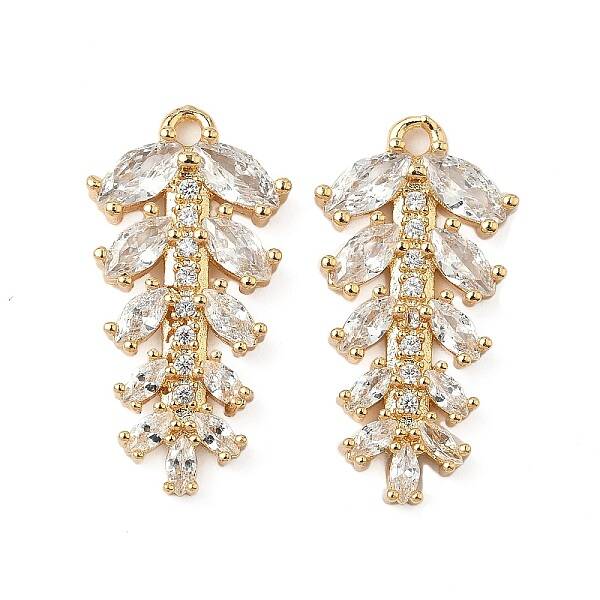 Brass Micro Pave Cubic Zirconia Pendants