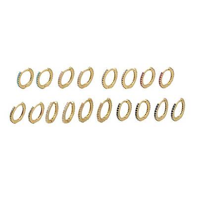 Rack Plating Brass Micro Pave Cubic Zirconia Hoop Earrings