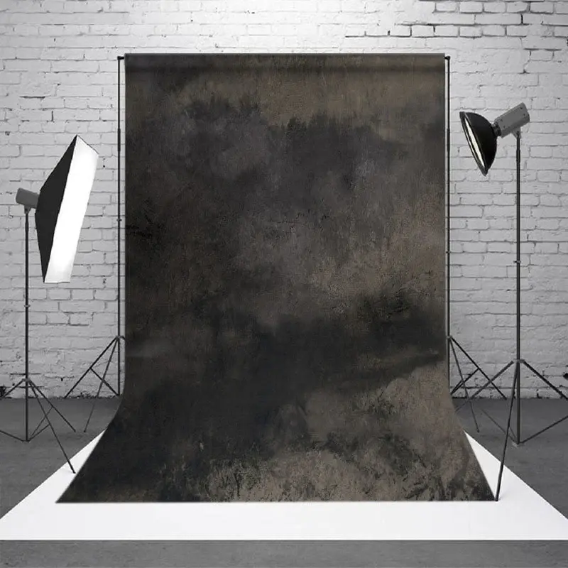 Black Muddy Cement Wall Abstract Textured Backdrop - Aperturee