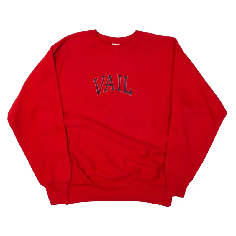 CHAMPION Reverse Weave VAIL Sweatshirt Red Mens XL