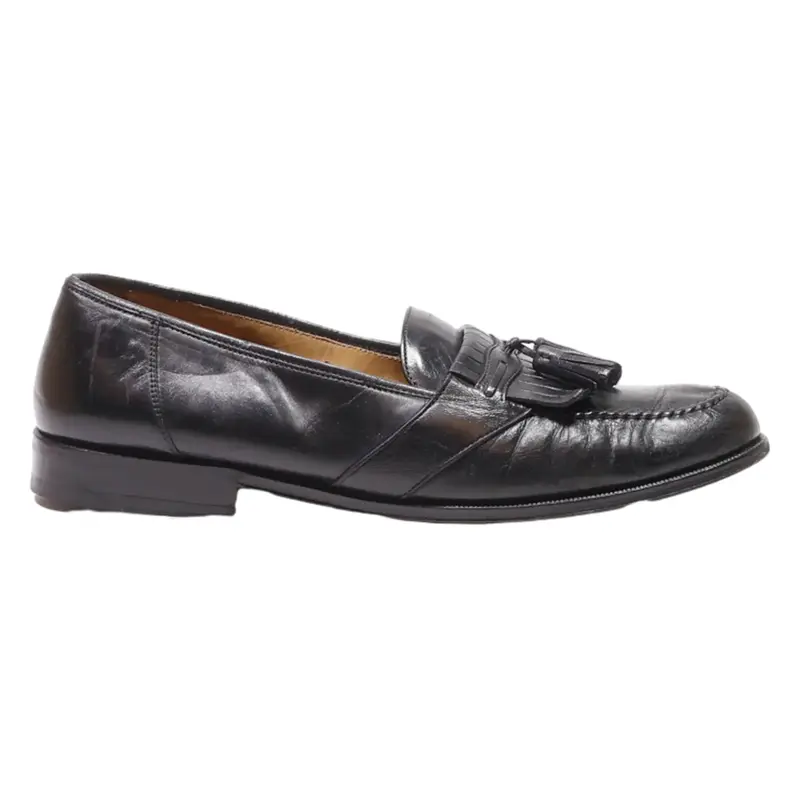 MAGNANNI Loafer Shoes Black Leather Mens UK 10.5
