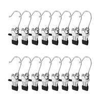 16 Counts Premium Hanging Hooks Clips, Heavy Duty Stainless Steel Boot Hangers, Multi-Purpose Clothes Pins for Home, Travel
