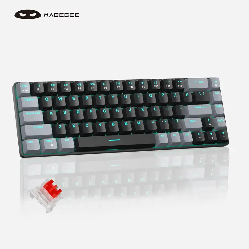 MageGee Portable 60% Mechanical Gaming Keyboard for Fall Gift, MK-Box LED Backlit Compact 68 Keys Mini Wired Office Mad60 K...