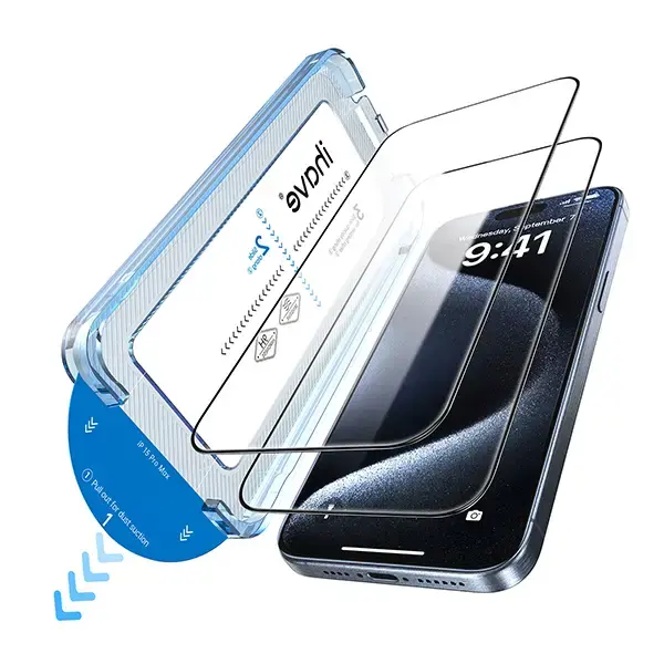 Screen Protector for iPhone 16/15/14/13/12 Series, Ultra HD Shatterproof Tempered Glass, Easy Installation, Case-Friendly, Fi...