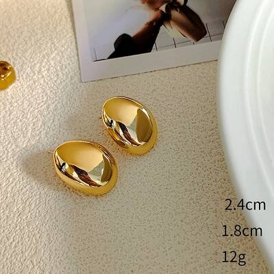 Oval Alloy Stud Earrings