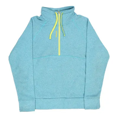 Reebok 1/4 Zip - Large Blue Polyester