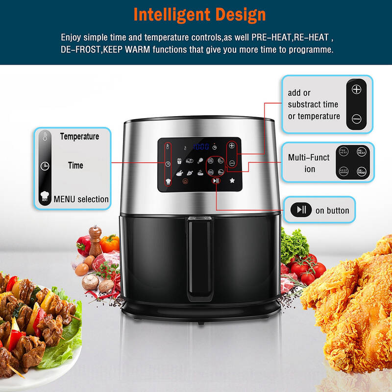 Multi-function Air Fryer Oven Oilless Cooker With 10 Preset LED Touchscreen Detachable Nonstick Basket Kitchen Appliances