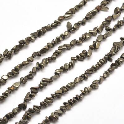 Natural Pyrite Nuggets Beads Strands