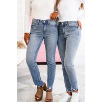Judy Blue Cool It Down Mid Rise Medium Wash Cool Denim Relaxed Fit Jeans
