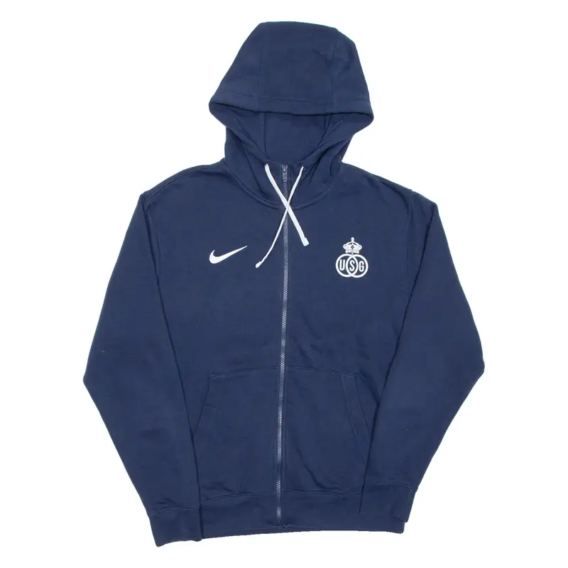 NIKE Mens Blue Hoodie Full Zip M