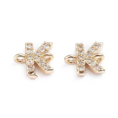 Brass Micro Pave Cubic Zirconia Links Connectors