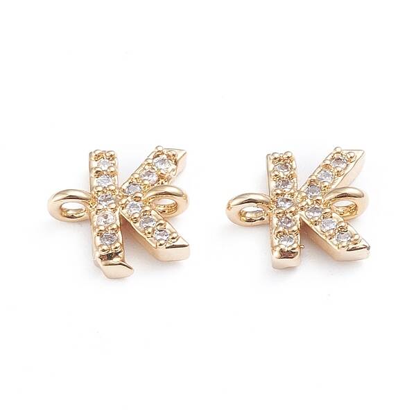 Brass Micro Pave Cubic Zirconia Links Connectors