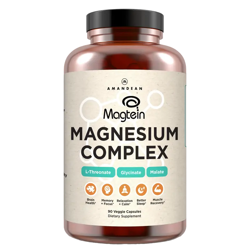 Amandean Magnesium L-Threonate Complex With Magtein, Glycinate and Malate. Dietary Supplement triple blend. Supports cognitiv...