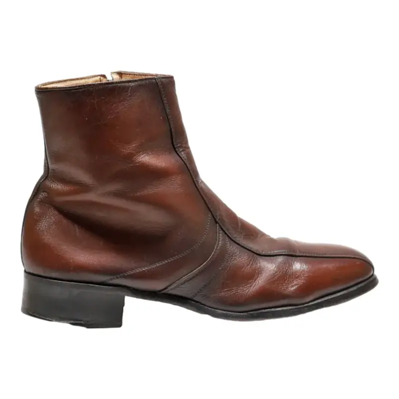 NUM BUSH Ankle Boots Brown Leather Mens UK 10