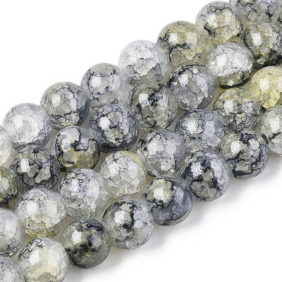Baking Painted Crackle Glass Bead Strands