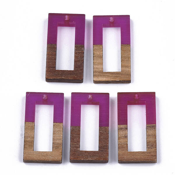 Resin & Walnut Wood Pendants