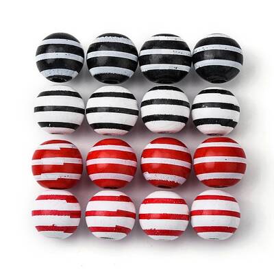 80Pcs 4 Style Natural Chinese Cherry Wood Beads