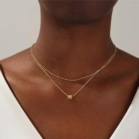 AMICON Double-layer Alphabet Necklace, Beautiful 14K Gold Plated, Stylish and Trendy  is the Best Choice for Women's Jewelry ...