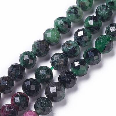 Natural Ruby in Zoisite Beads Strands
