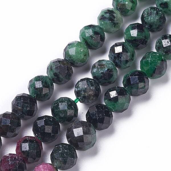 Natural Ruby in Zoisite Beads Strands