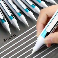 White Permanent Drawing Markers, 3 Counts Durable Waterproof Marker Pens, Fine Point Art Creation Pen, Office Stationery & Su...