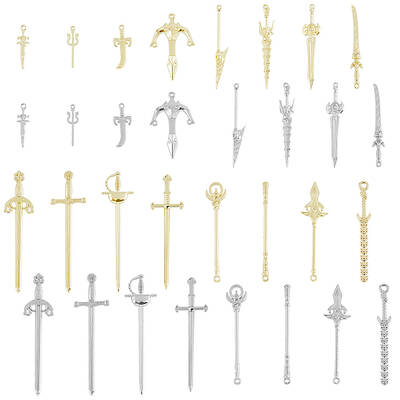 32Pcs 32 Style Rack Plating Alloy Big Pendants