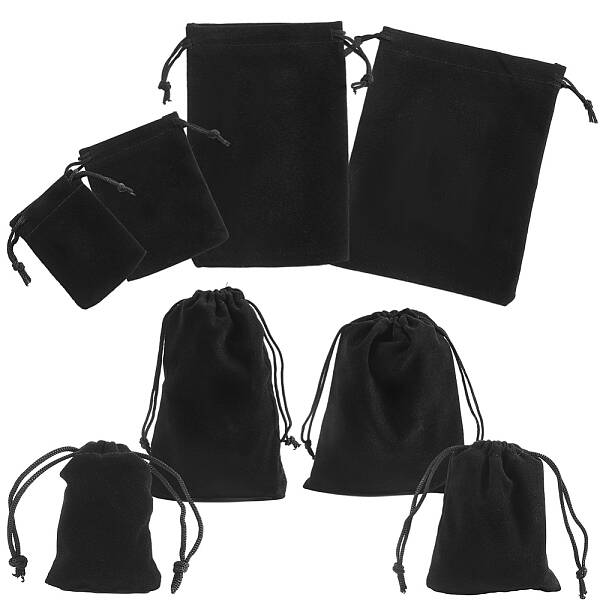 40Pcs 4 Style Rectangle Velvet Pouches