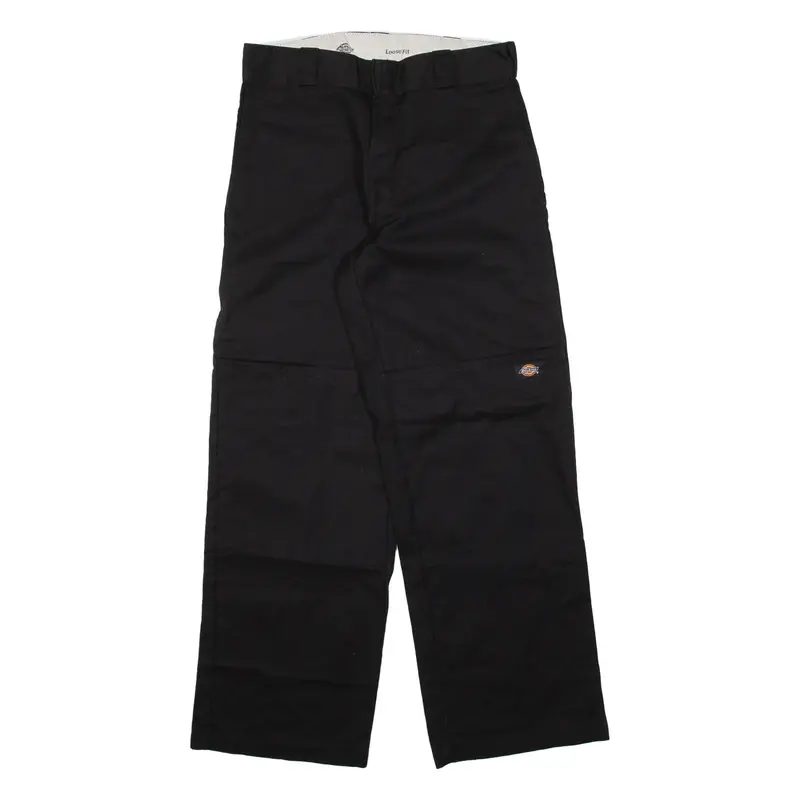 DICKIES Mens Trousers Black Loose Straight W28 L29