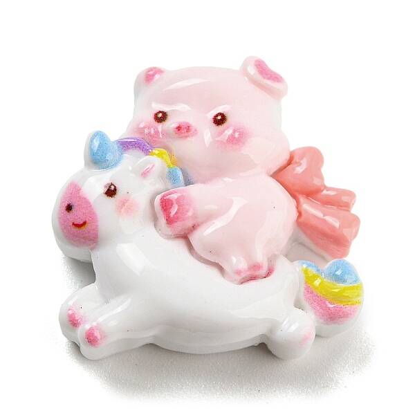 Pig Theme Opaque Resin Cabochons