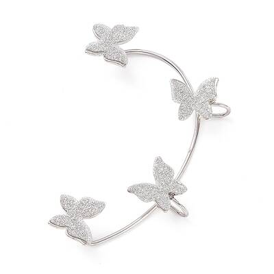 Bling Butterfly Ear Cuffs with Piercing
