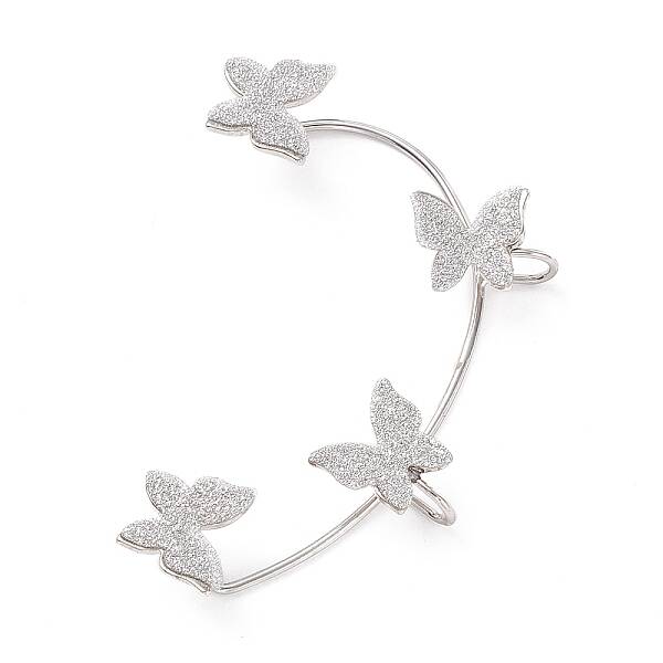 Bling Butterfly Ear Cuffs with Piercing
