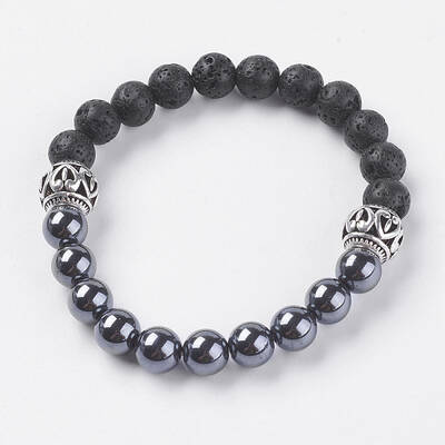 Natural Lava Rock Beads Stretch Bracelets