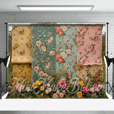 Flowers Wallpaper Grass Fine Art Photo Backdrop - Aperturee