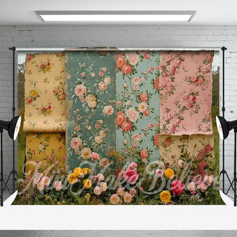 Flowers Wallpaper Grass Fine Art Photo Backdrop - Aperturee