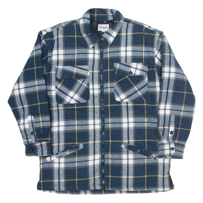 WORKER Insulated Lumberjack Jacket Blue Plaid Mens S