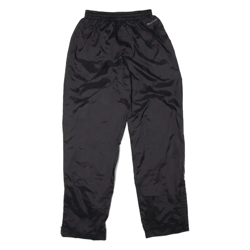 REEBOK Track Pants Black Nylon Tapered Mens S W24 L28