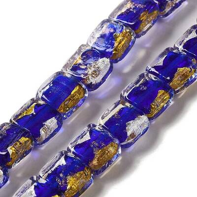 Handmade Gold Foil and Silver Foil Lampwork Beads