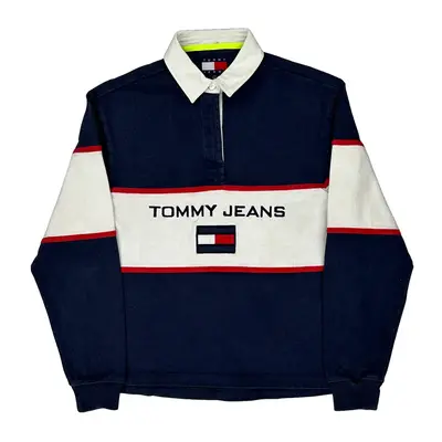 Tommy Jeans Rugby Shirt - Large Navy Cotton