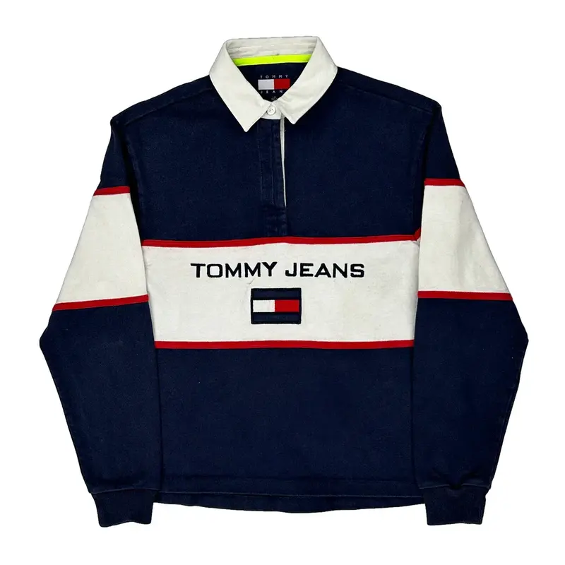 Tommy Jeans Rugby Shirt - Large Navy Cotton