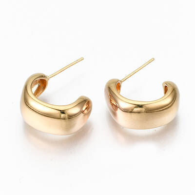 Brass Half Hoop Earrings