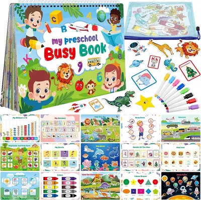 Montessori Learning Busy Book with Alphabet for Toddlers Preschool Reading Activity Handwriting Busy Book Mi Sensory Learning...