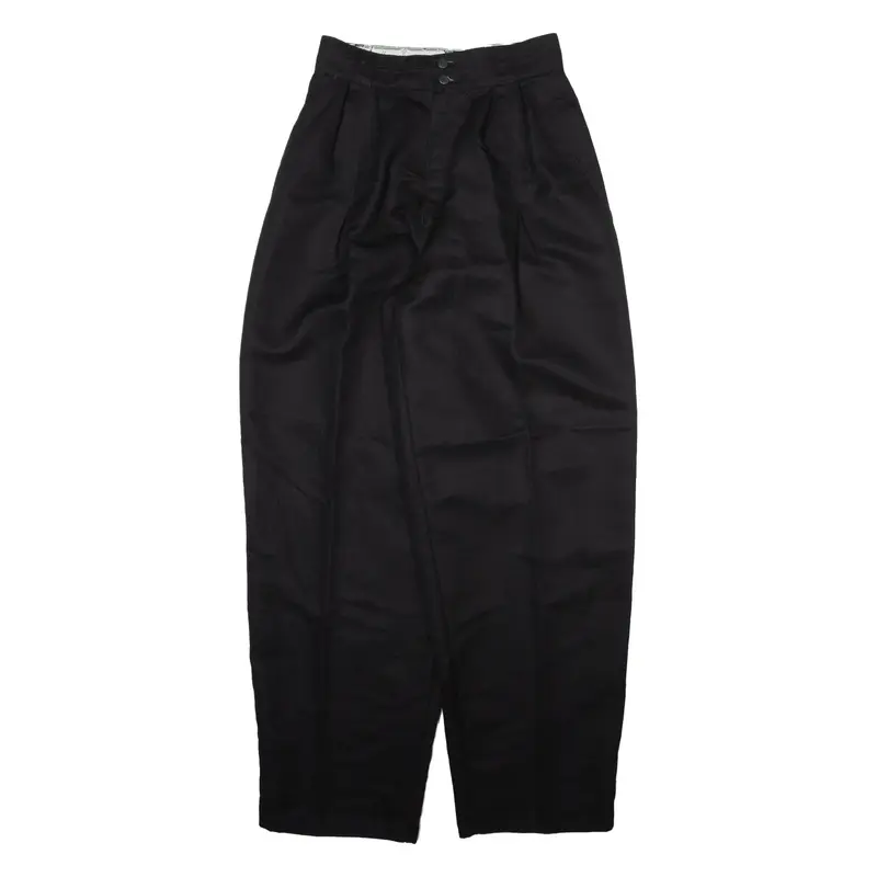TWEANS Mens Trousers Black Relaxed Tapered Viscose W26 L31