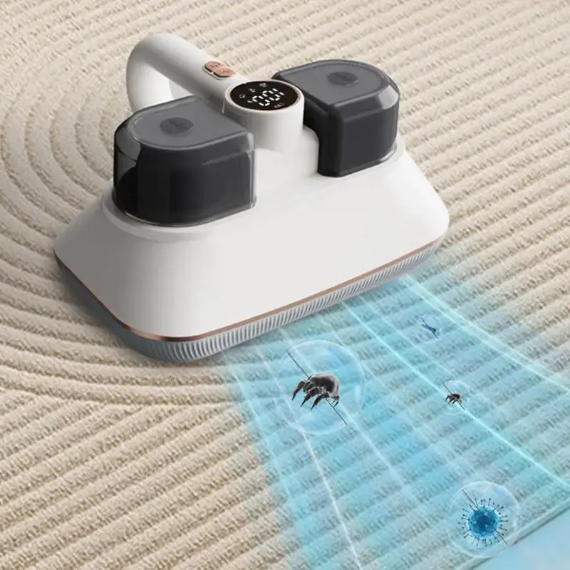 Handheld Vacuum Cleaner, Rechargeable Bed Mattress Vacuum Cleaner, Double Dust Cups Mite Removal Powerful Suction Vacuum Clea...