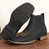 (Unique) tabi shoes, embroidered Chelsea men's boots - unique European and American style, comfortable black men's shoes, cow...