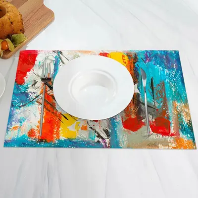 Colorful Oil Painting Artistic Set Of 4 Placemats - Aperturee